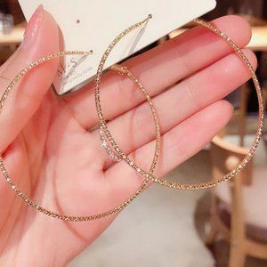 Gold Textured  Hoop Earrings